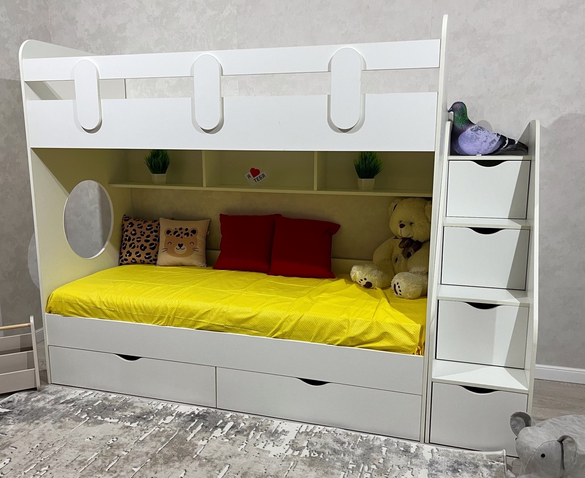 Купить двухъярусная кровать фортуна 200х90 (цвет белый) по доступным ...