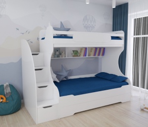 Двухъярусная кровать БИГ (цвет белый) 120х200