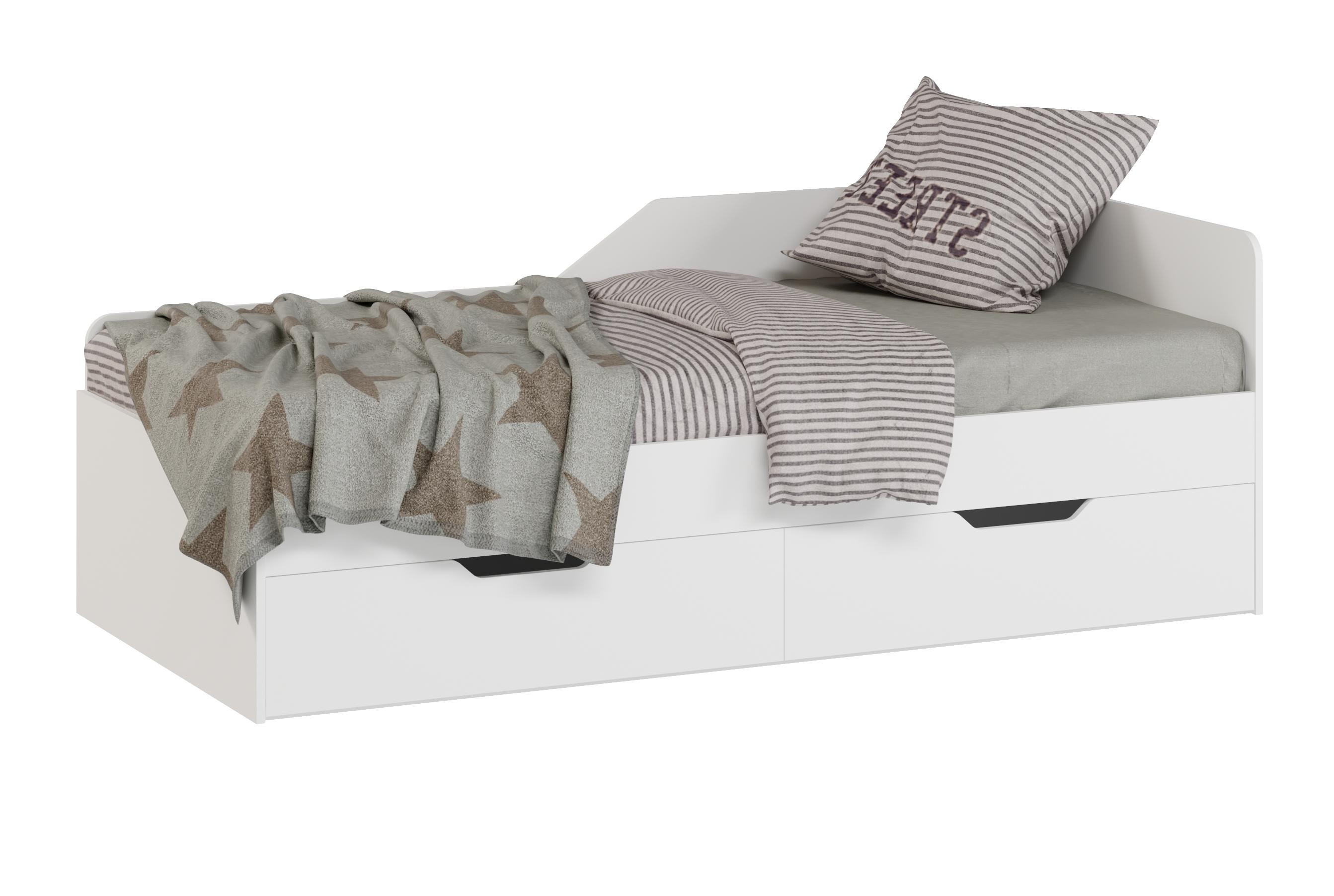 Кровать угловая 190х90 (цвет белый). Правая/левая