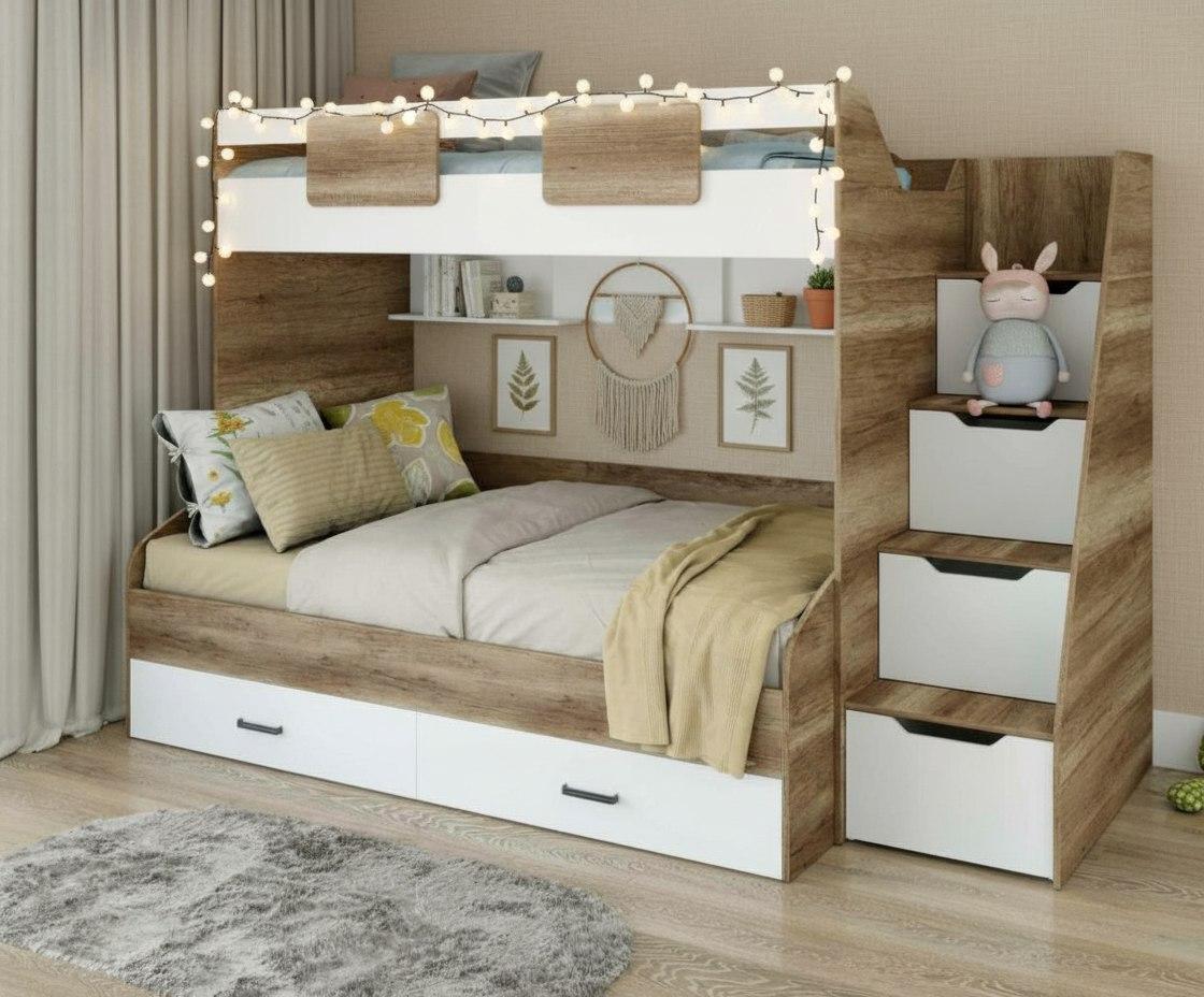 Кровать-чердак Лайт Лофт + кровать Твой Стиль 120х200