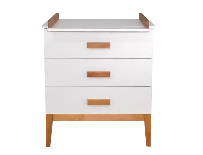 Комод Teрра белый/дерево (со съемным пеленальным столом)