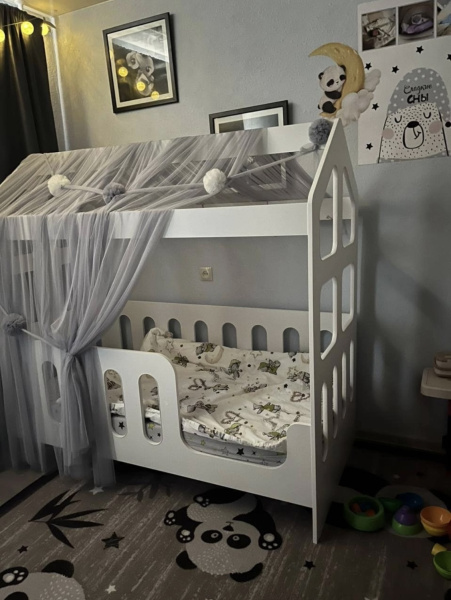 Кровать Манеж Домик 160х80 (без ящика) от Династия Kids