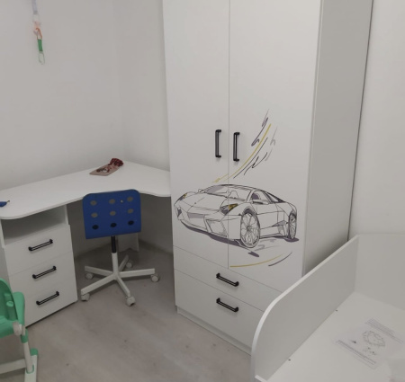 Стол угловой Престиж с 3 ящиками (цвет белый) от Династия Kids