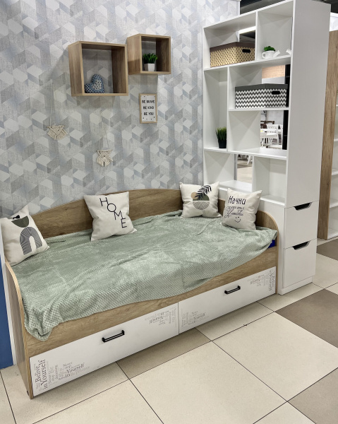 Стеллаж-перегородка + кровать коллекции Твой Стиль  от Династия Kids