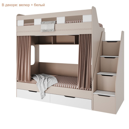 Кровать 2-х ярусная Твинс (дуб сонома + белый) 190х90 от Династия Kids