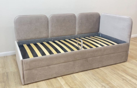 Угловая кровать Соната Грей 90х190 с доп.спальным местом (универсальный угол)