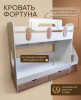 Кровать 2-х ярусная Фортуна 180х80 (велюр + белый) от Династия Kids