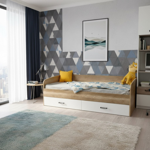 Кровать коллекции Твой Стиль New 200х120 (прямая спинка) от Династия Kids