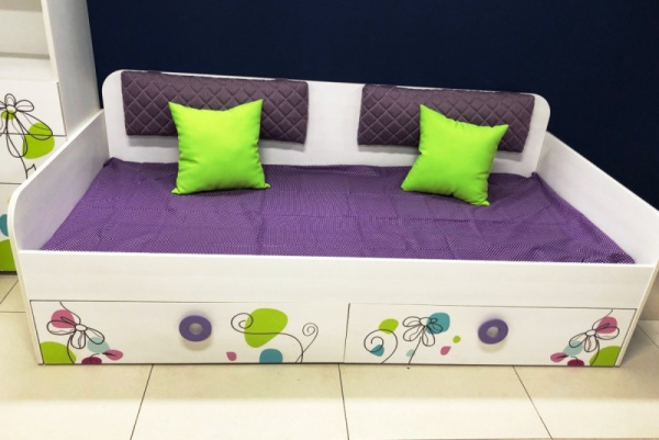 Кровать-чердак Цветы-4 + кровать Цветы-6 от Династия Kids