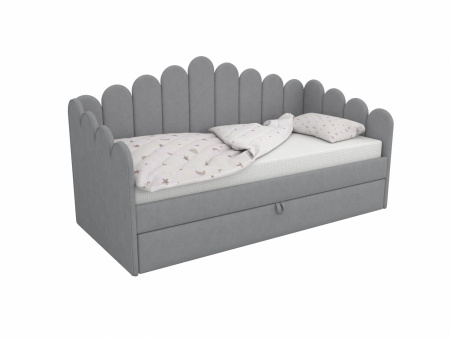 Мягкая кровать Мира Сирень 90х190 с доп. спальным местом