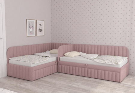 Угловая кровать 90х190 Гретта Up с ПМ (универсальный угол)