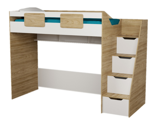 Кровать-чердак коллекции Мозаика 190х90  от Династия Kids