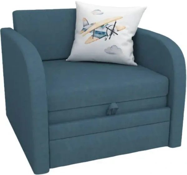 Диван раскладной Малыш Blue 700 мм + подушка с принтом 