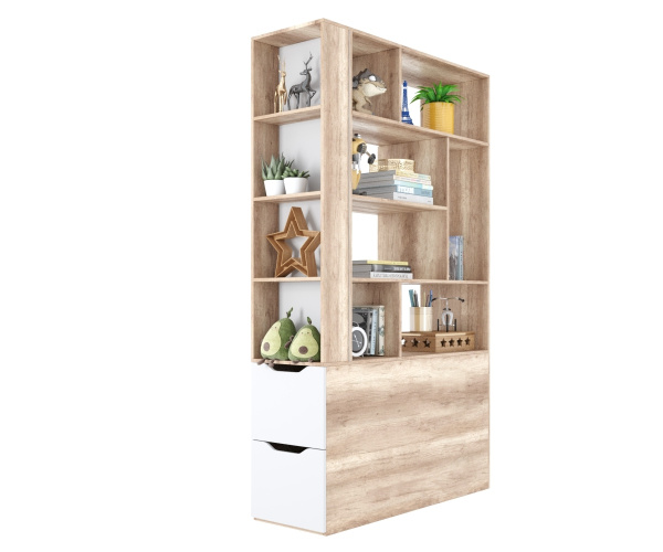 Стеллаж-перегородка Стиль (дуб каньон) ширина 1200 Мм