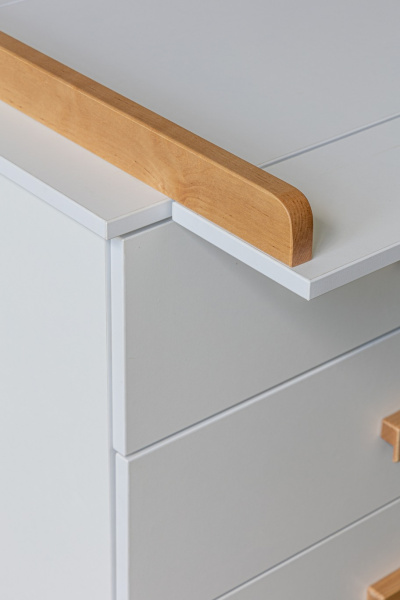 Комод Teрра белый/дерево (со съемным пеленальным столом) от Династия Kids
