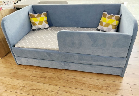 Мягкая кровать Nepos 200х90 (велюр Тедди 314 серый)