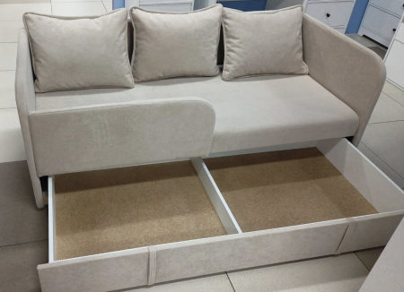 Диван-кровать Кэви (левый бортик). Велюр Тедди 304 от Династия Kids