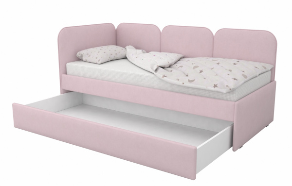 Угловая кровать Соната Пинк 90х200 с доп.спальным местом (универсальный угол)