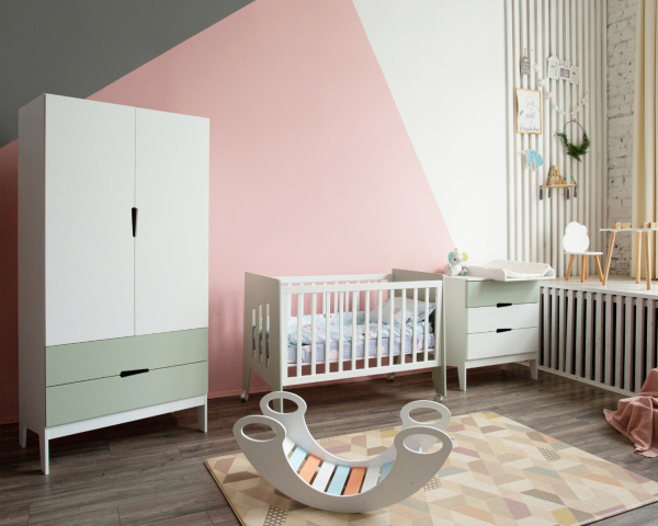 Шкаф Фиора белый/шалфей от Династия Kids