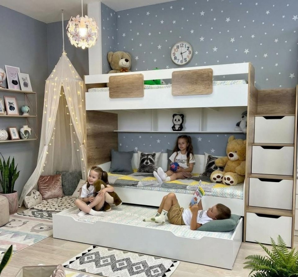 Кровать-чердак Лайт Лофт + кровать Двушка 190х90