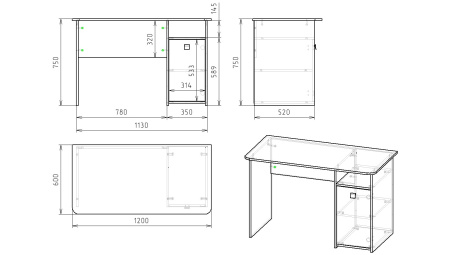 Стол 1200 мм Умка New (цвет белый) от Династия Kids