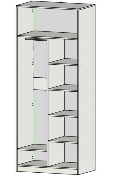Шкаф 2-х створчатый коллекции Брайт (штанга + полки) от Династия Kids