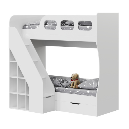 Кровать двухъярусная Умка-4 (лестница слева) 190х80 от Династия Kids