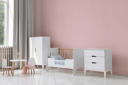 Кроватка-стол Миа 120х60 белый/дерево  от Династия Kids