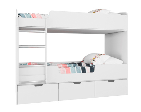 Кровать 2-х ярусная Малыш Двойняшка (лестница слева) 180х80 от Династия Kids