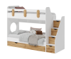 Двухъярусная кровать Фортуна 200х90 (белый+дуб золотой)