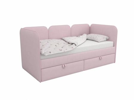 Мягкая кровать 80х160 Соната Пинк с 2 ящиками