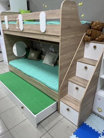 Кровать Фортуна-3 (белый+дуб сонома) 190х80 от Династия Kids