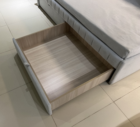 Угловая кровать Слайт Полоса 80х190 (универсальный угол). Велюр Тедди  313 от Династия Kids