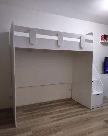 Кровать-чердак 190х80 Уют-2 (цвет белый)  от Династия Kids