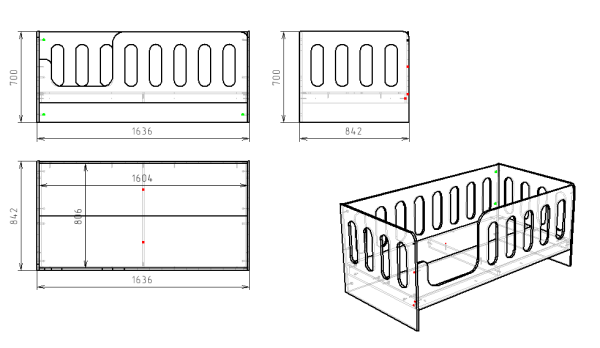Кровать Сказка 160х80 (правый/левый бортик) от Династия Kids