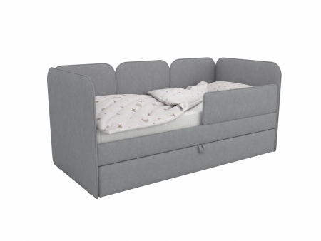 Мягкая кровать Соната Грей 90х190 с доп. спальным местом 