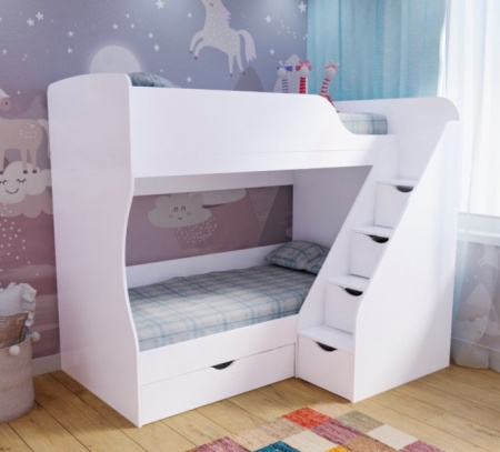 Двухъярусная кровать Умка-3 (цвет белый) 190х80 от Династия Kids
