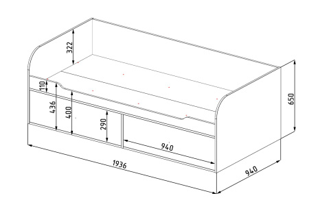 Комплект мебели Норд для 2 детей (с зонированием) от Династия Kids