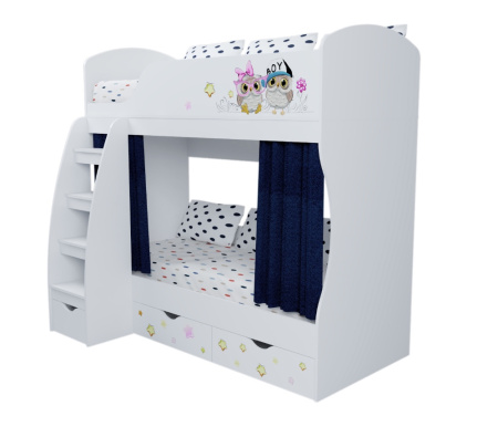 Кровать 2-х ярусная коллекции Совята 180х80 от Династия Kids