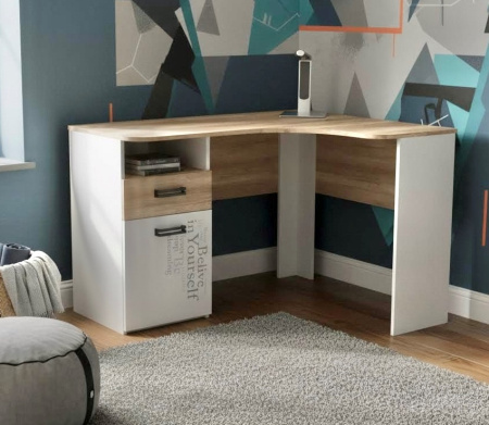 Кровать-чердак Лайт Лофт + угловой стол коллекции Твой Стиль от Династия Kids