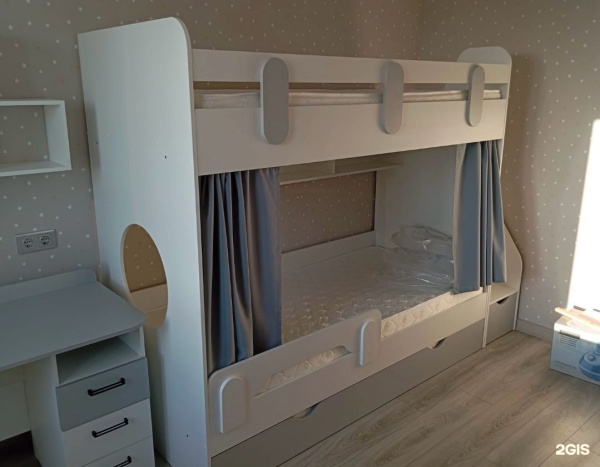 Двухъярусная кровать Фортуна 190х80 (белый + серебро) от Династия Kids