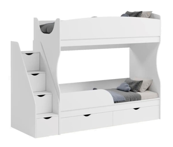Двухъярусная кровать Альфа 180*80 (цвет белый) от Династия Kids
