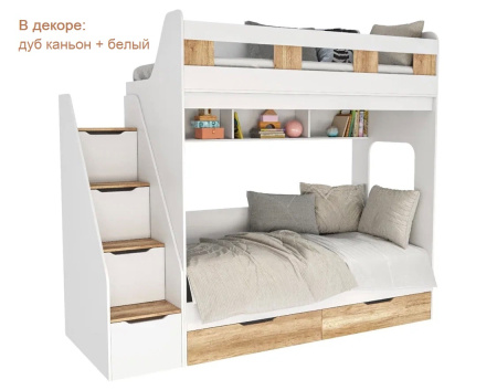 Кровать двухъярусная Твинс 190х90 (серебро + белый) от Династия Kids