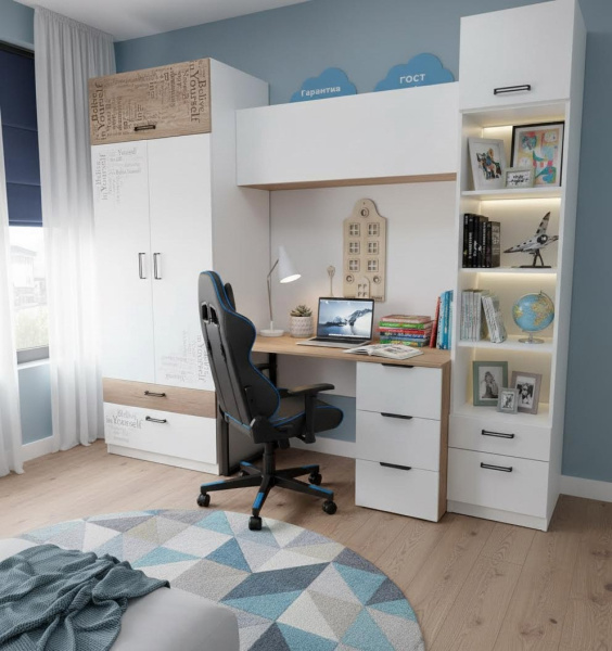 Полка настенная 1200 мм коллекции Брайт Золотистый от Династия Kids