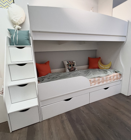 Двухъярусная кровать Альфа 190х80 с бортиком от Династия Kids