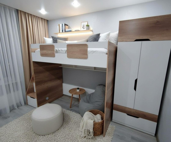 Шкаф коллекции Лайт Лофт + кровать-чердак Лайт Лофт 