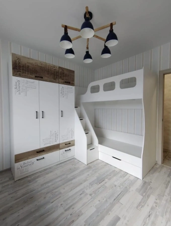 Двухъярусная кровать Умка-7 (цвет белый) 190х80  от Династия Kids