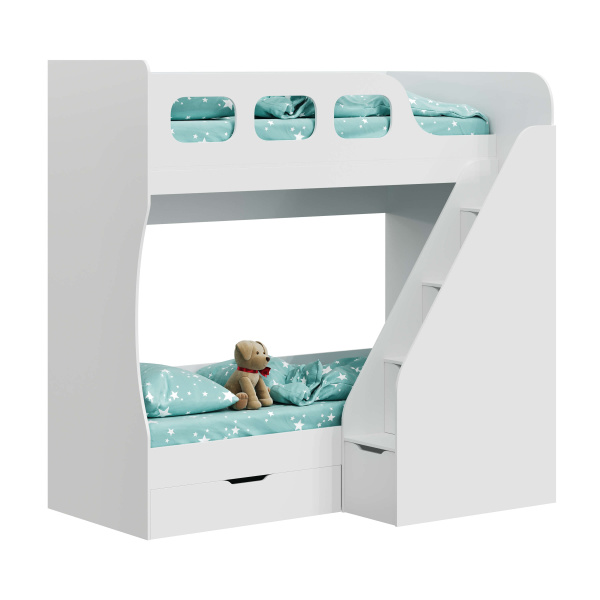 Кровать 2-х ярусная Умка-6 (цвет белый) 190х80 