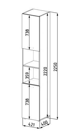 Шкаф-пенал Модница-2 (выставочный образец) от Династия Kids