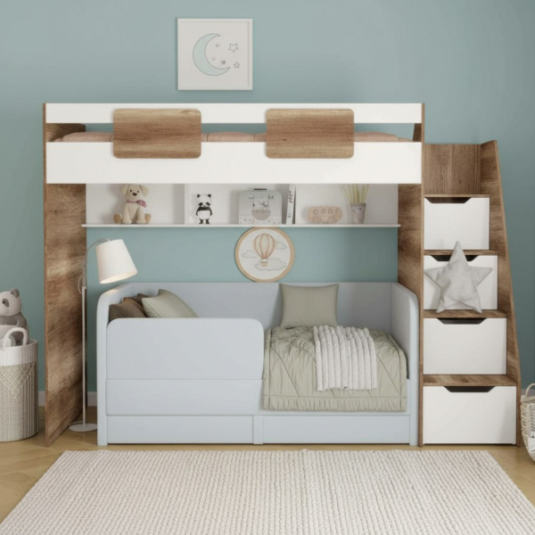 Комплект мебели: кровать-чердак Лайт Лофт + кровать Nepos